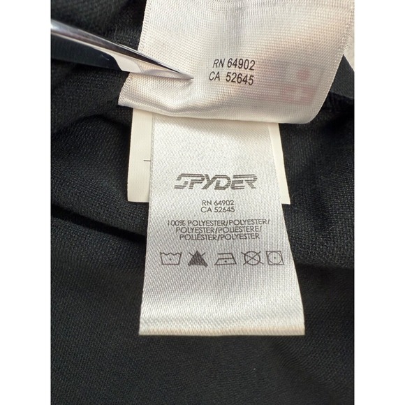 Spyder Canada Alpine Ski Men's 1/2 Zip shirt BLACK Webbing Long Sleeve Sz Large - Picture 7 of 10